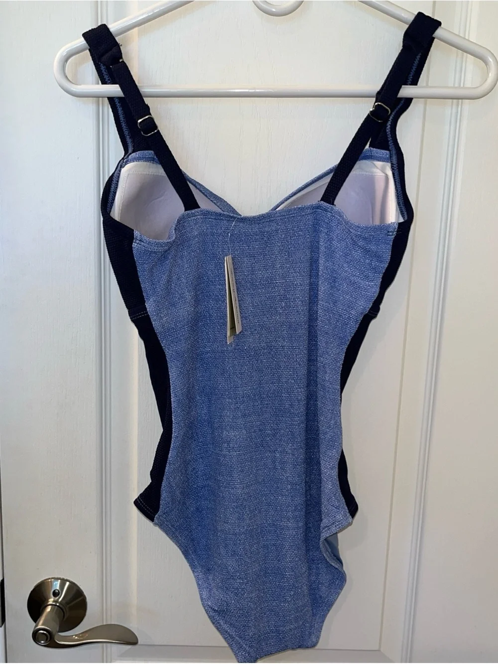 🆕 Tommy Bahama Island Cays One-piece Swimsuit Color Block Blue Women’s Size 6 - Picture 5 of 11
